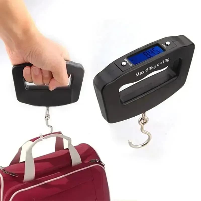 Balance bagages pêche 50kg portable - Pèse-sac digital pour équipement de pêche et voyage