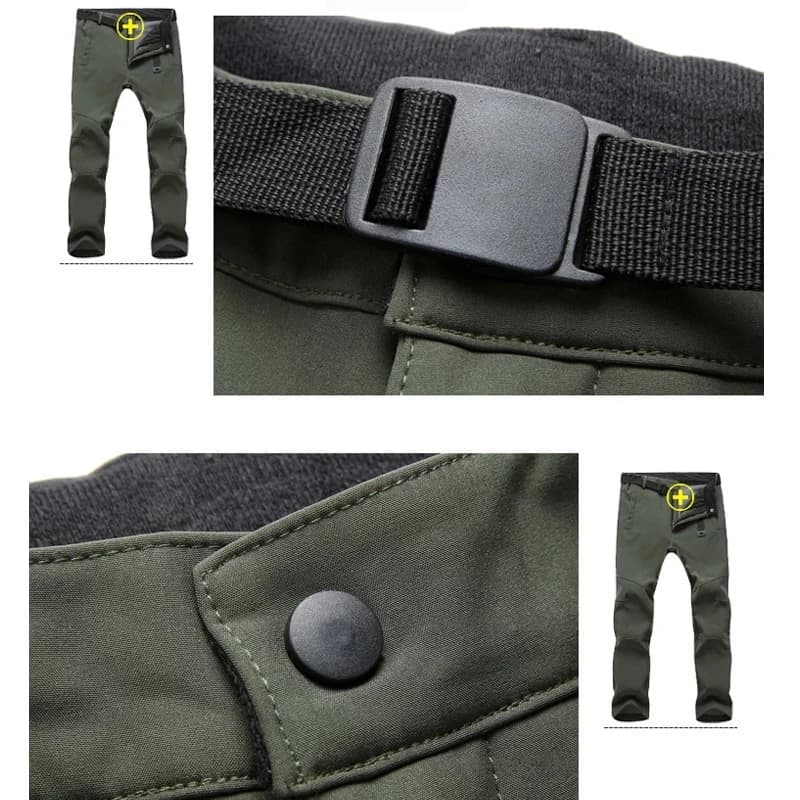 Pantalon softshell hiver imperméable pêche randonnée chaud coupe-vent hommes outdoor