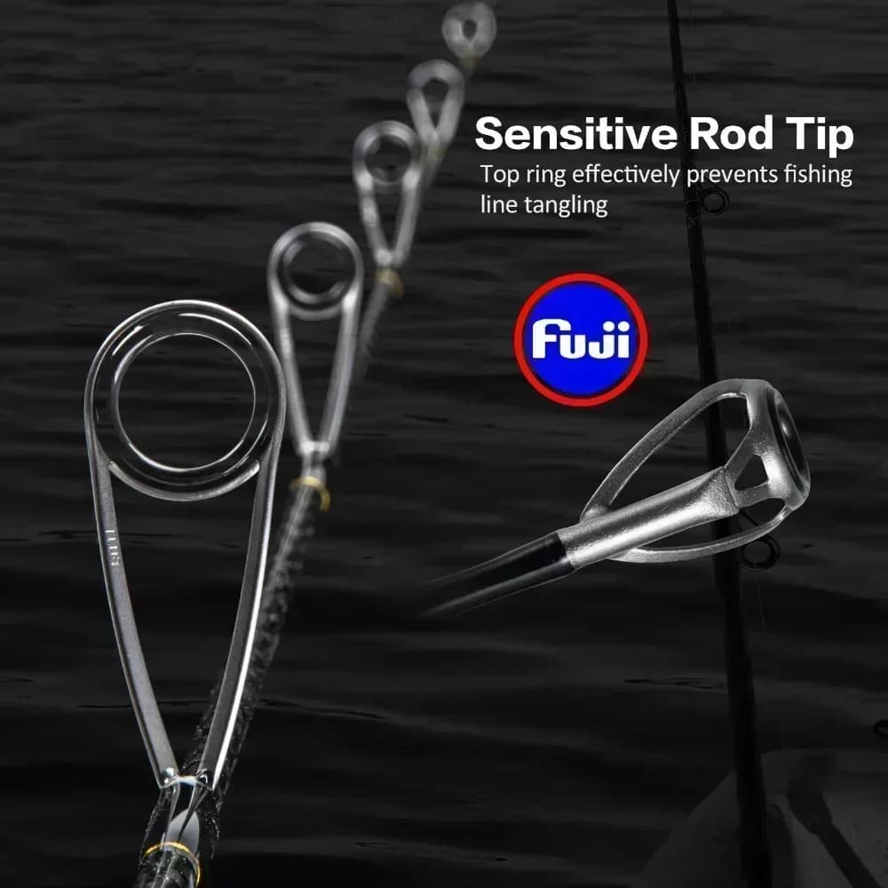 Canne slow jigging Goture POLLUX 1.83-1.98M avec anneaux Fuji 30T - Pêche en mer bateau puissance ML/M/MH