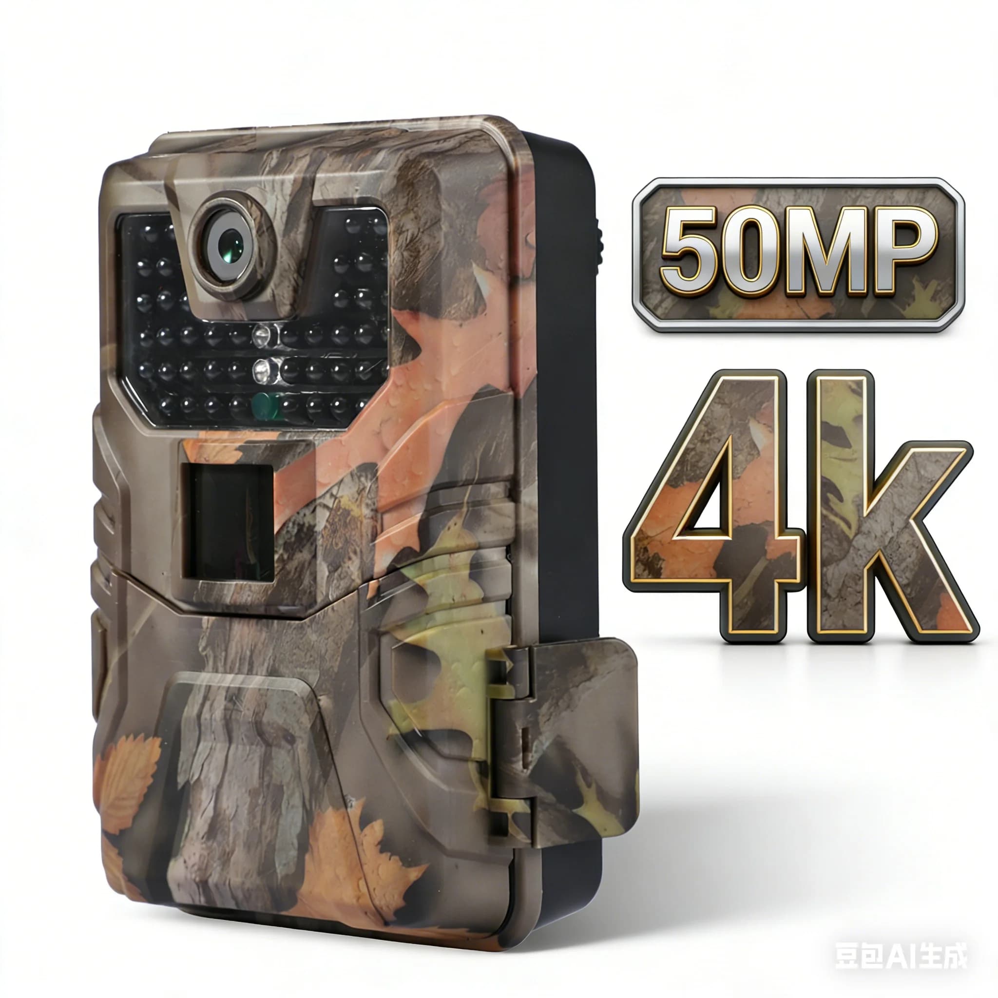 Caméra trail 50MP 4K portée détection 20m IP66 étanche vision nocturne sans lueur monitoring faune