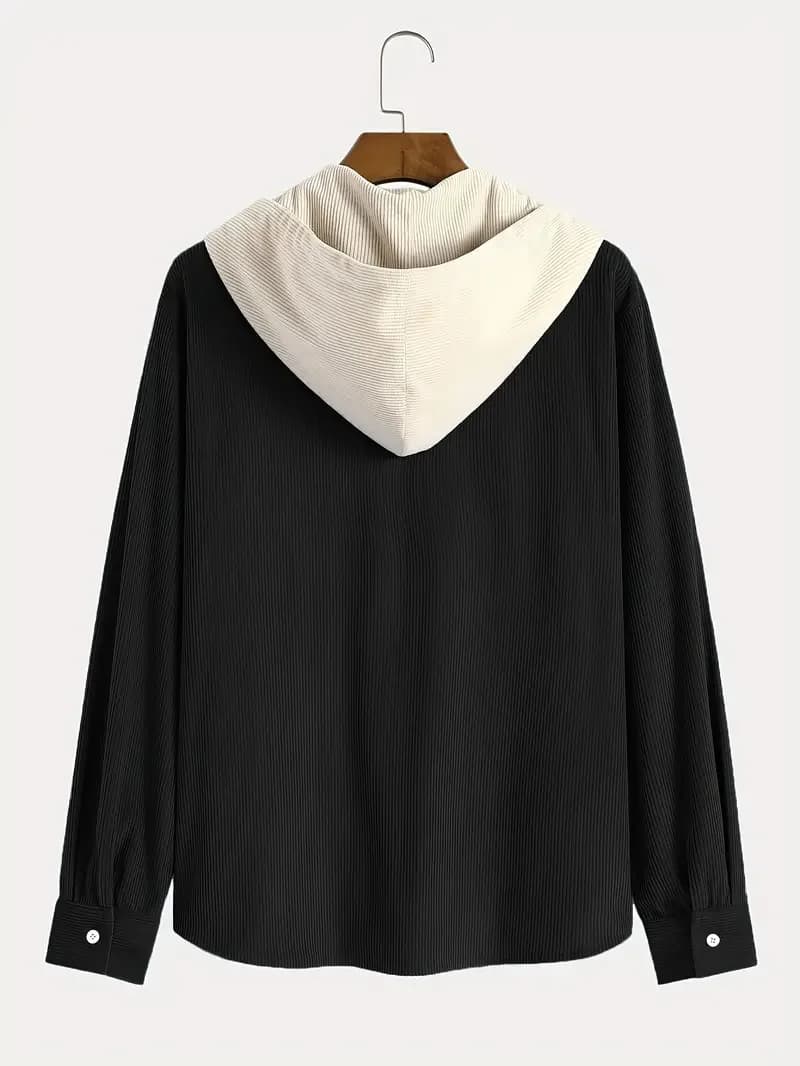 Veste capuche velours côtelé homme 2025 - Confortable pour pêche printemps automne quotidienne