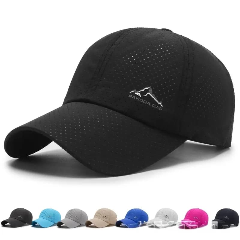 Casquette running perforée unisexe pour pêche - Séchage rapide protection UV légère réglable