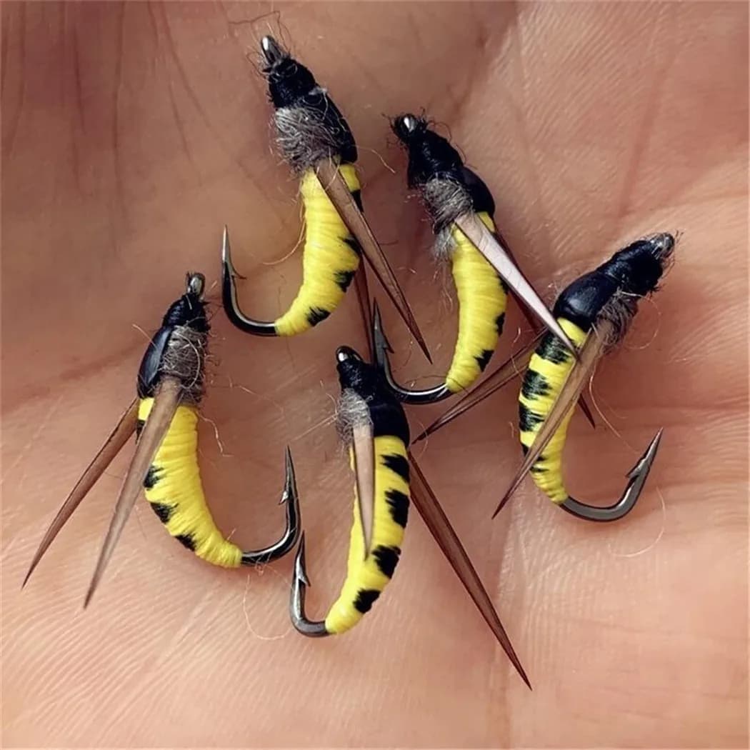 Mouches artificielles réalistes 5 pièces - Leurres bioniques pour truite, black-bass et carpe