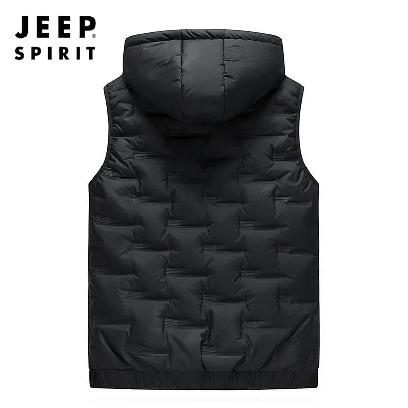 Gilet homme Jeep Spirit coupe-vent chaud - Cardigan à capuche color block pour automne hiver