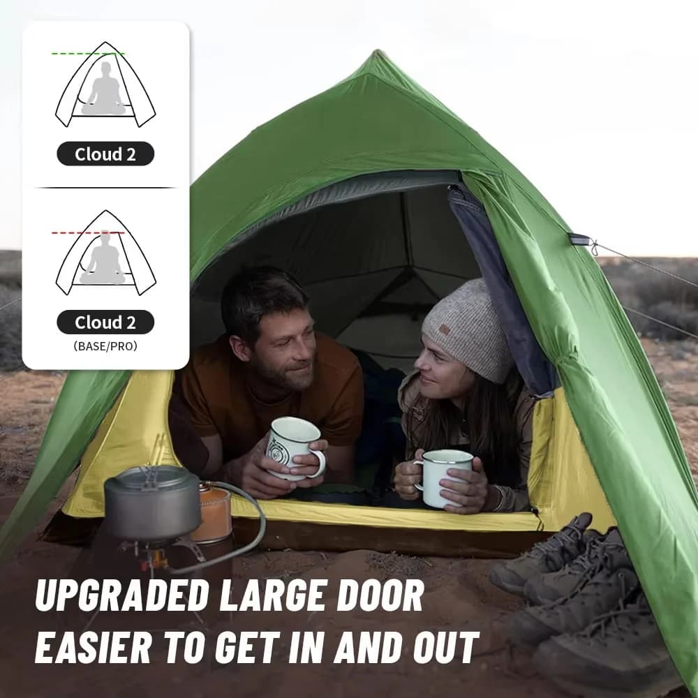 Tente Naturehike Cloud Up 2 places ultralégère 20D imperméable randonnée vélo pêche camping duo compacte