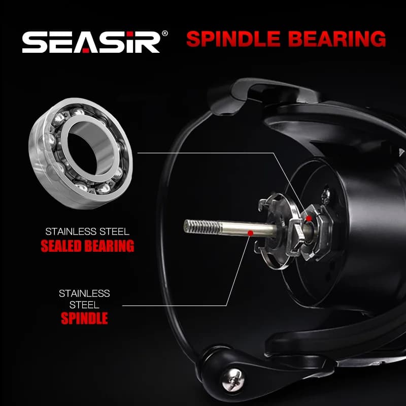 Moulinet carbone Seasir P-Series Prospec 9KG drag 8+1BB - Pêche sportive haut de gamme