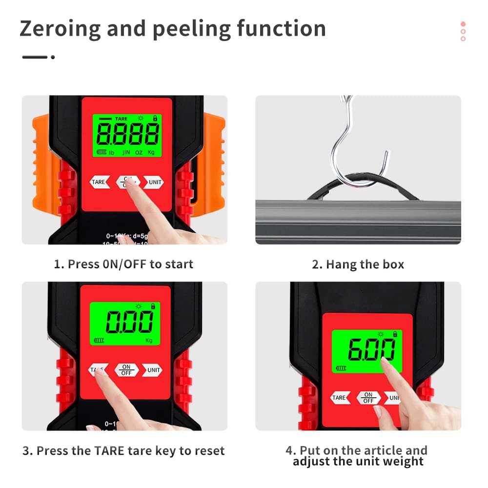 Pèse-bagages digital étanche 50kg JUANJUAN - Balance suspendue portable 5g de précision pour pêche et voyage