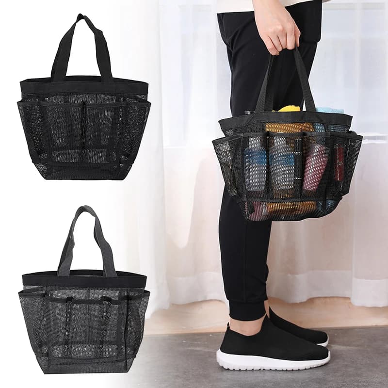 Sac de plage mesh avec 8 poches étanche léger pliable grand format pour piscine été