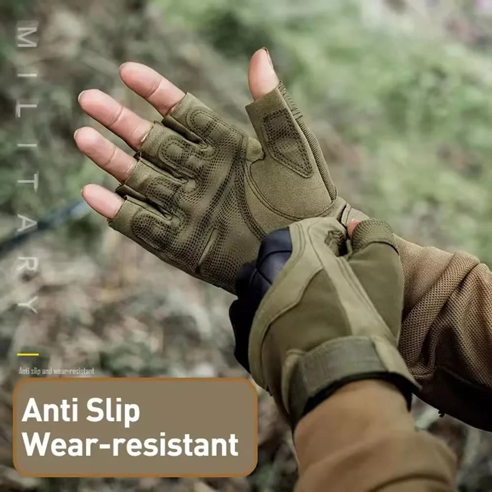 Gants tactiques mi-doigts mesh respirants pour pêche estivale et activités nautiques légères