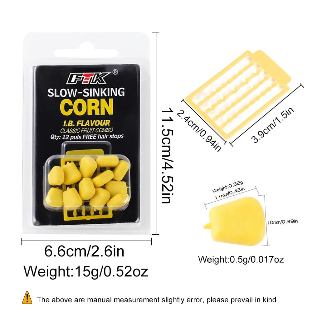FTK 1Card Boilies Pop Corn appât flottant pour pêche à la carpe - leurre imitation maïs deux styles