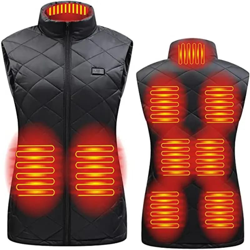 Veste chauffante femme 9 zones graphene pour camping et sport chauffage USB manteau hiver