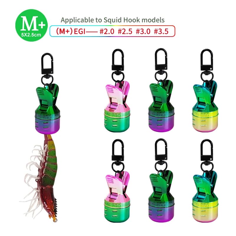 Kit protecteur leurre calmar électroplaqué 6 pièces M+ couleur punk pour pêche à l'encornet
