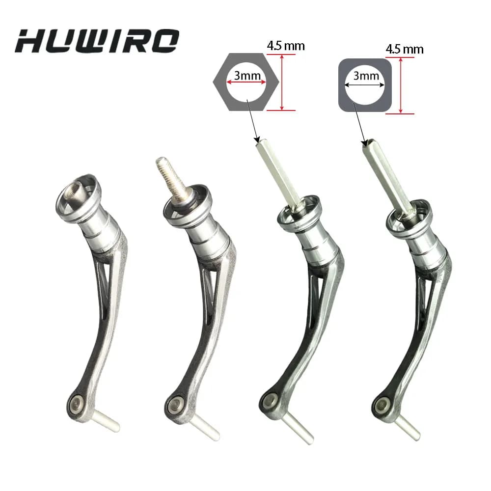 Manivelle de remplacement pour moulinet de pêche spinning SHIMANO et DAIWA type prise carrée ou hexagonale