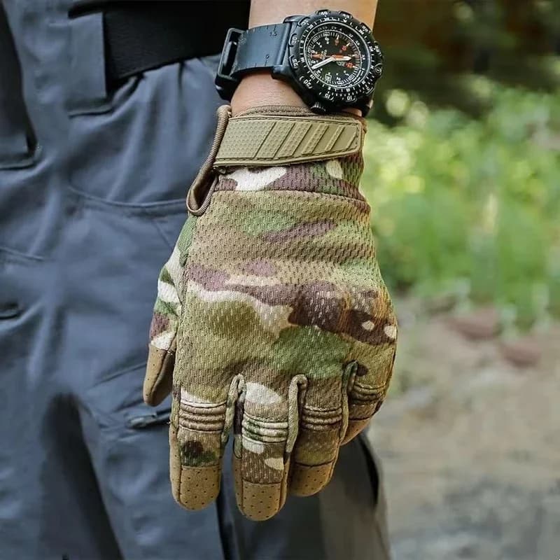 Gants tactiques camouflage écran tactile anti-choc pour chasse pêche airsoft vélo quotidien