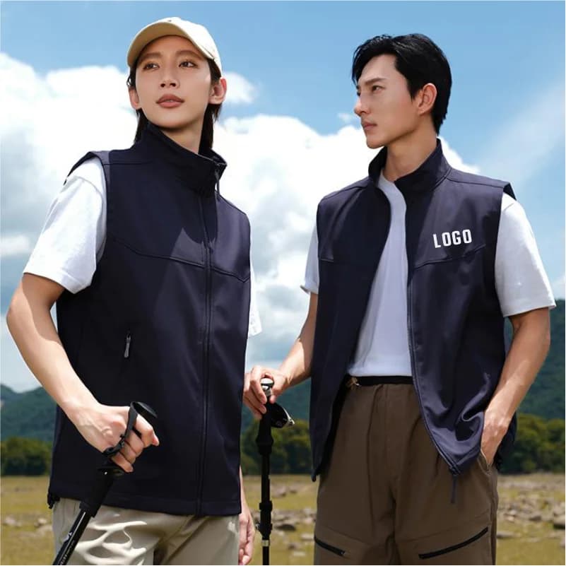 Gilet de pêche en jean noir frangé Sokotoo - Veste sans manches slim pour pêcheurs stylés