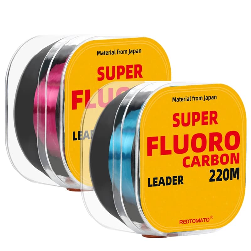 Ligne pêche REDTOMATO fluorocarbone revêtue 220M transparente - Leader carbone pour pêche à la mouche