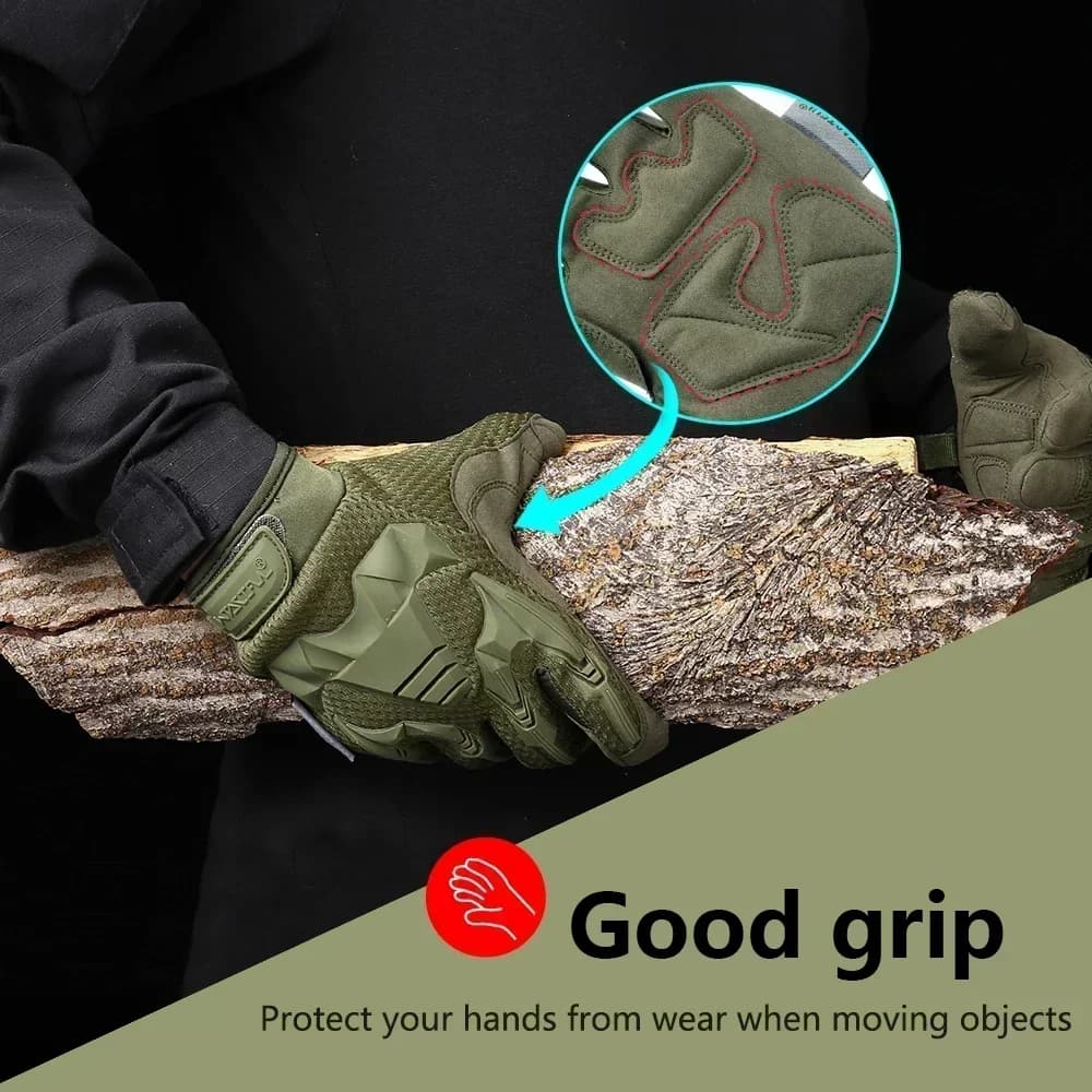 Gants tactiques camouflage homme pêche chasse randonnée vélo anti-dérapants doigts complets