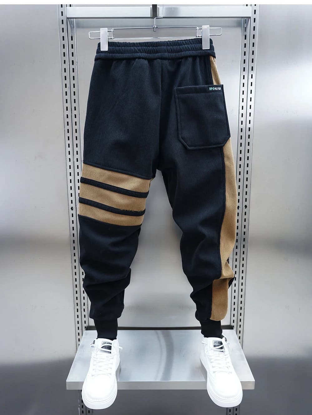 Pantalon harem patchwork élégant pêche loisir streetwear hommes fashion confortable