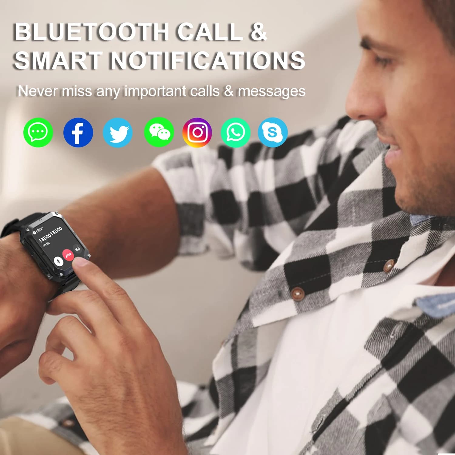 C20 Pro smartwatch homme assistant vocal IP68 étanche appels Bluetooth sport outdoor