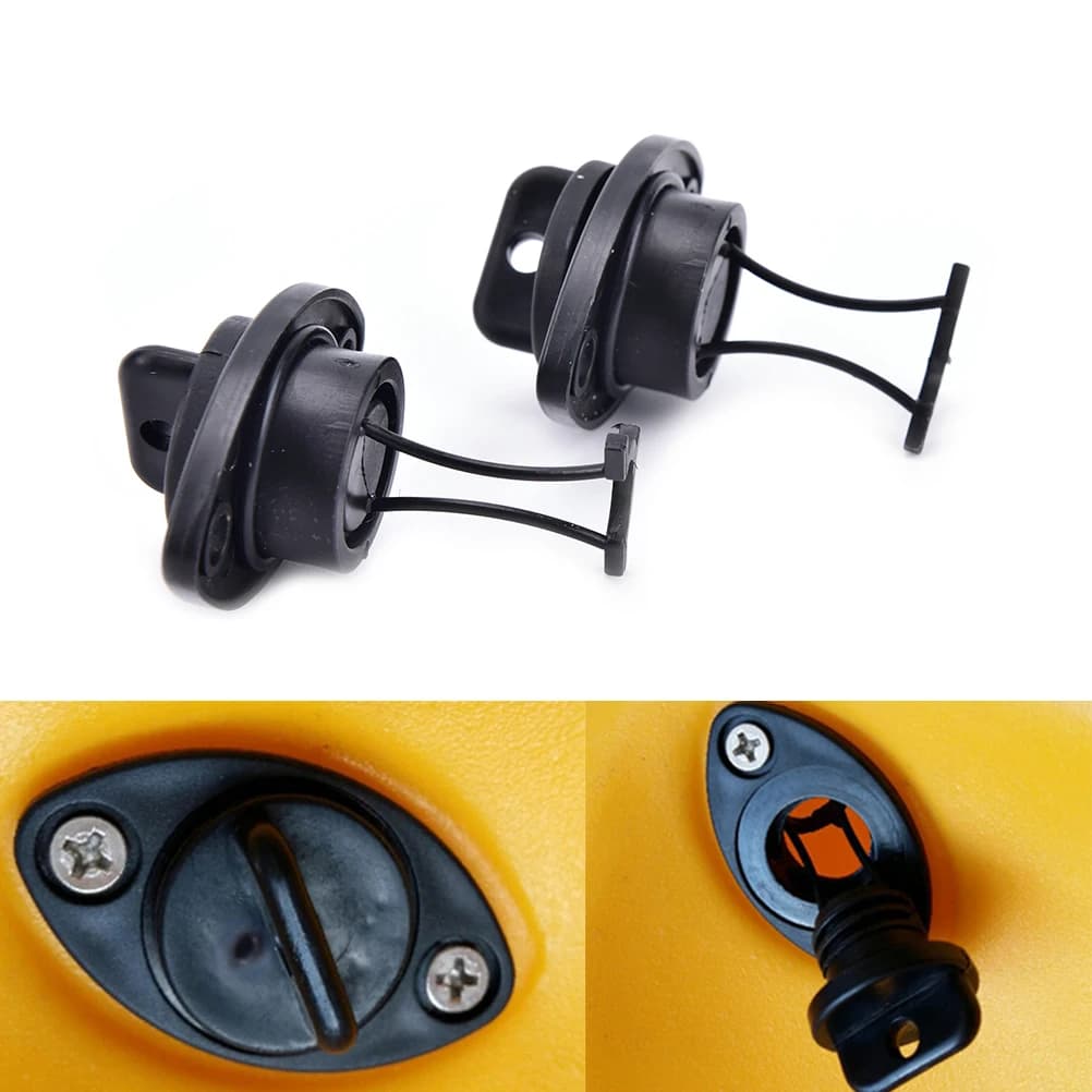 Kit 2 bouchons de vidange universels pour kayak, canoë et petit bateau, vis et bouchons étanches