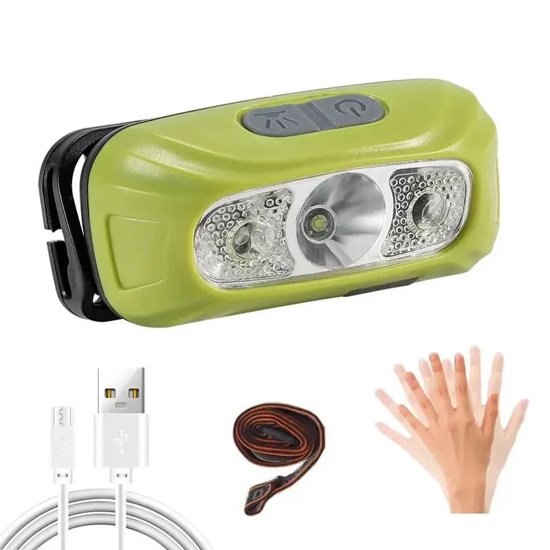 Lampe frontale détecteur de mouvement rechargeable HOMEFISH COB étanche pour pêche nocturne