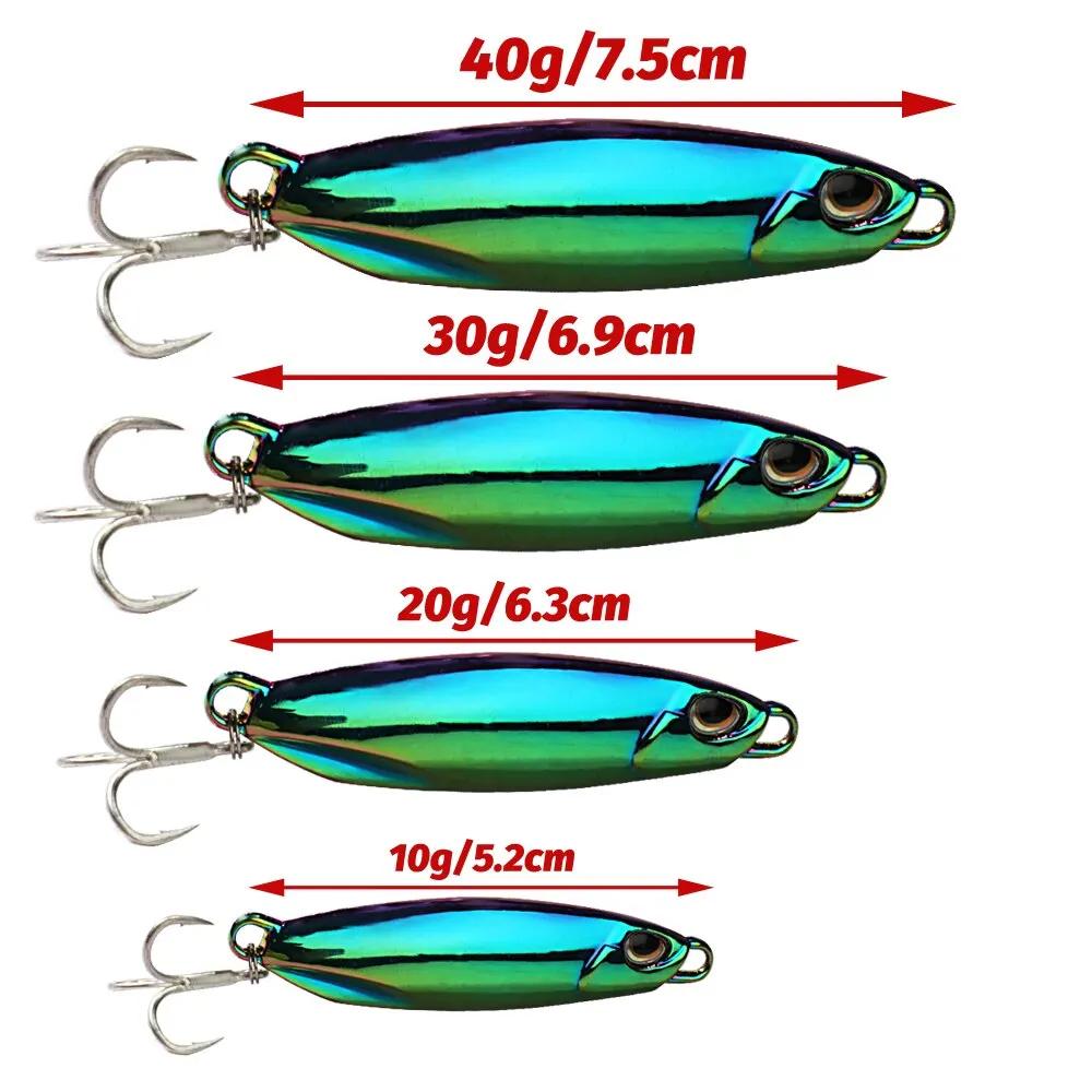 Leurre métal jig 10g à 40g pour brochet carpe - Swimbait cuiller pêche mer kit leurres artificiels