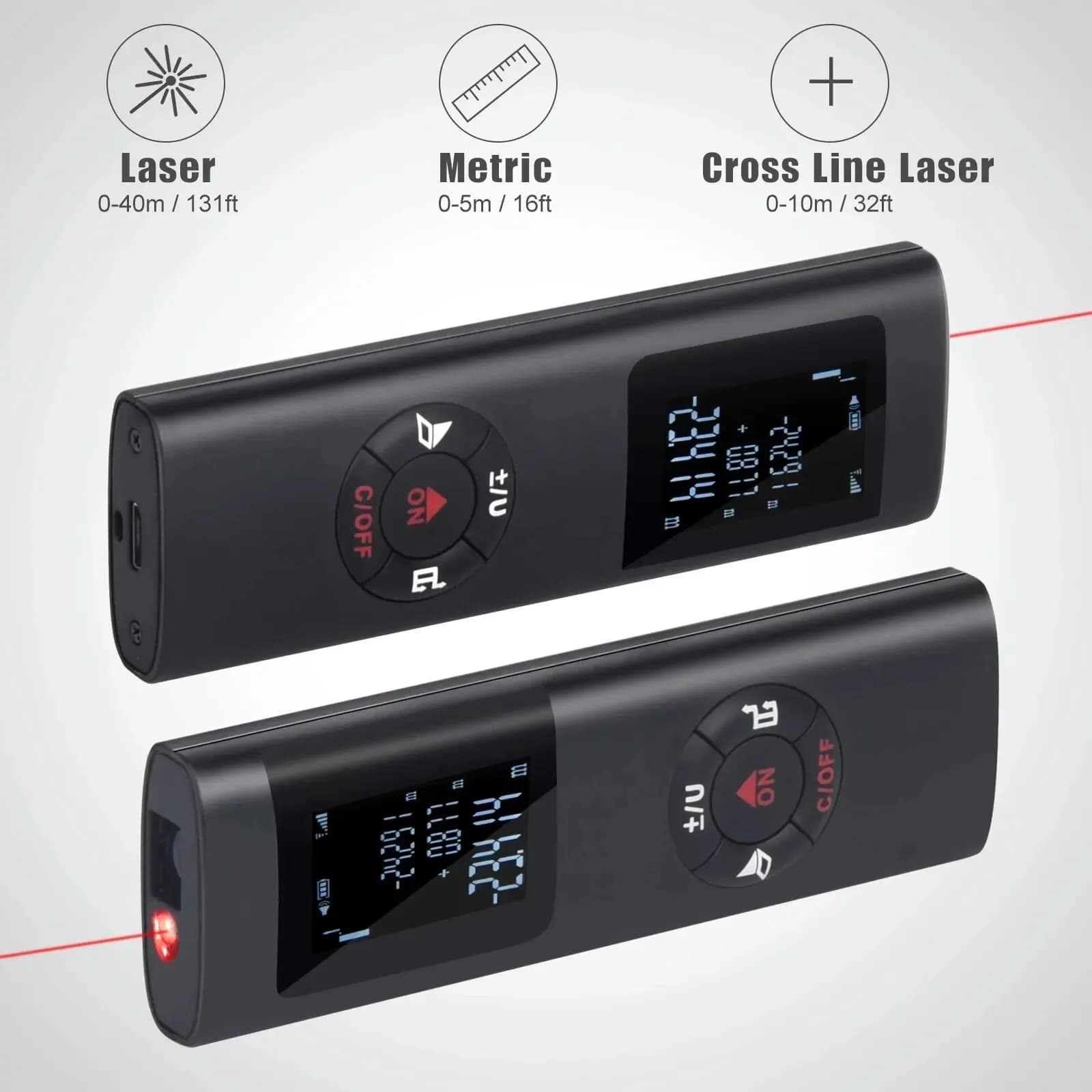 Mini télémètre laser intelligent rechargeable USB - Mesure 40/60 mètres portable pour pêche