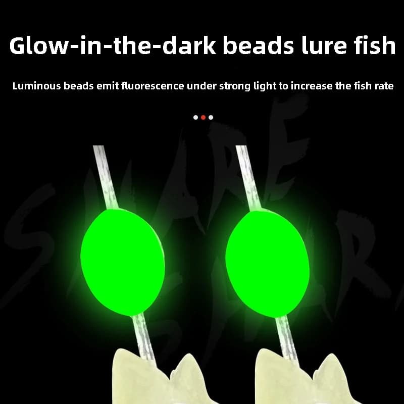 5 leurres souples plumes maquereau lumineux Sabiki rigs acier carbone - Pêche mer