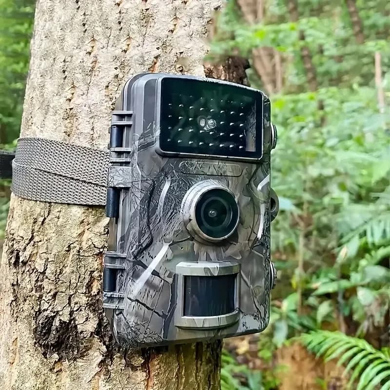 Caméra de surveillance faune 1080P vision IR nocturne à détection de mouvement pour extérieur et sentier