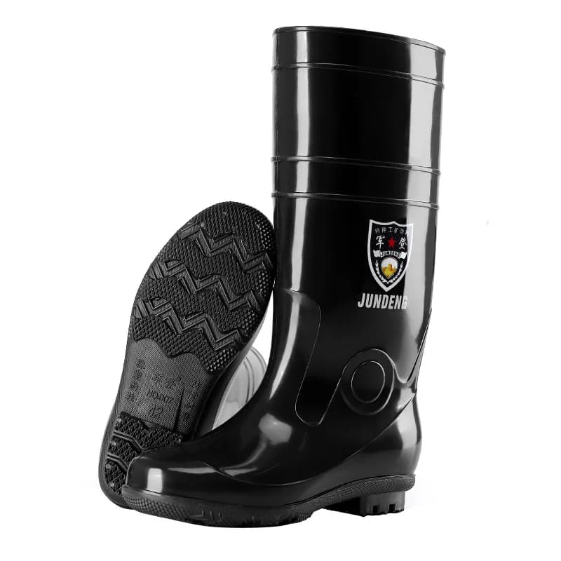 Bottes de pluie unisexes High-Tube semelle caoutchouc antidérapante pour pêche et travail sécurisé
