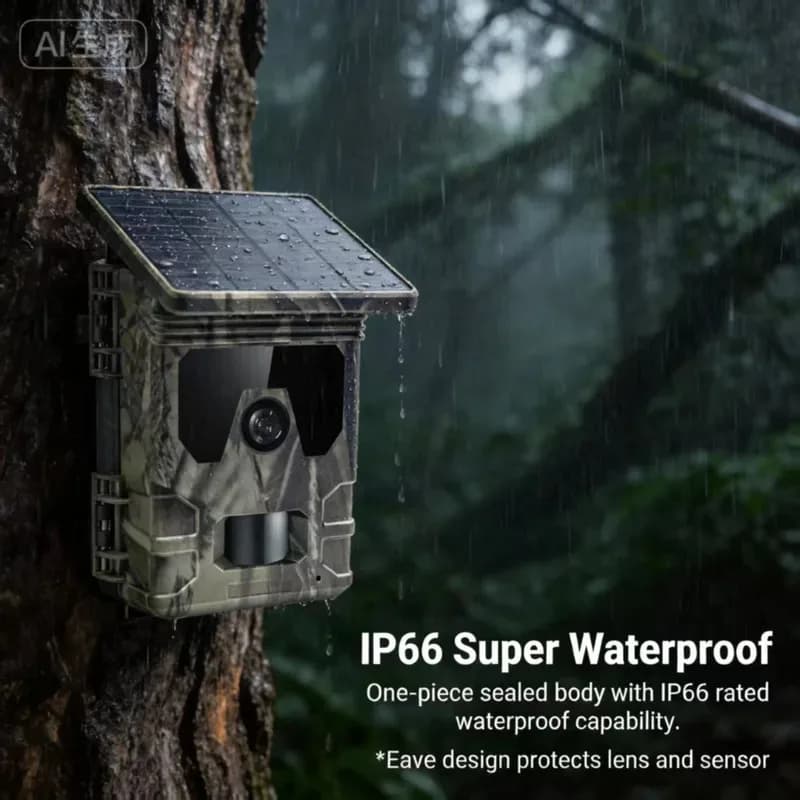 Caméra de chasse solaire 50MP 4K vision nocturne infrarouge étanche pour enregistrement photo et vidéo faunique