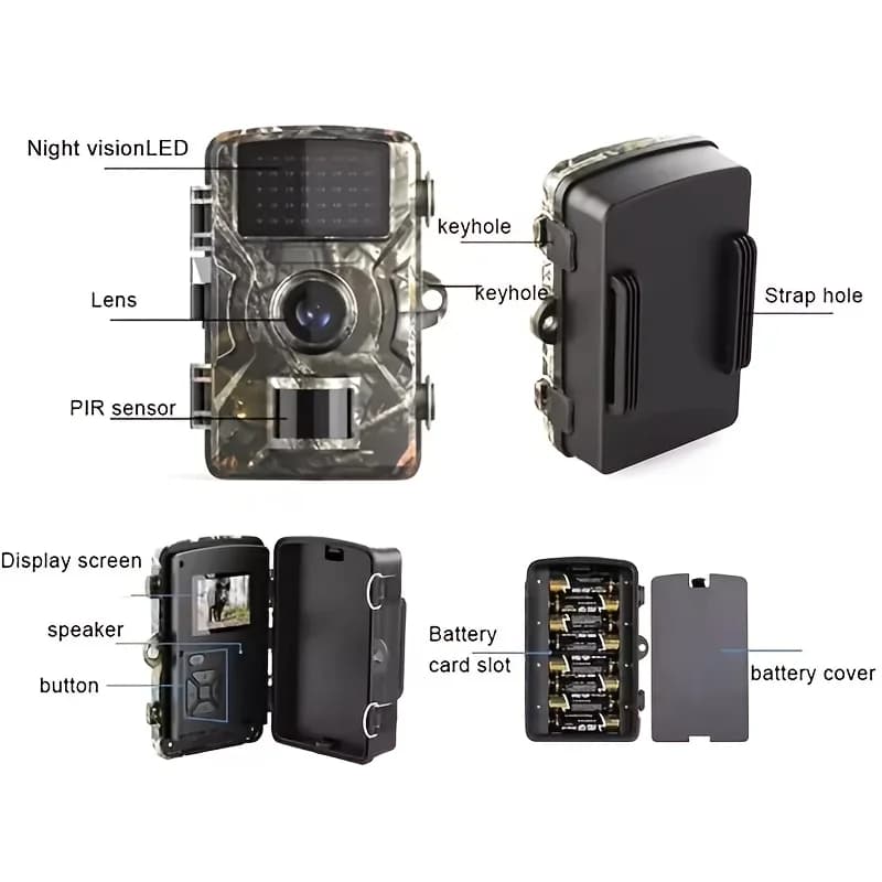 Caméra de chasse 720P avec détection de mouvement et piège photo - Surveillance game cam fiable