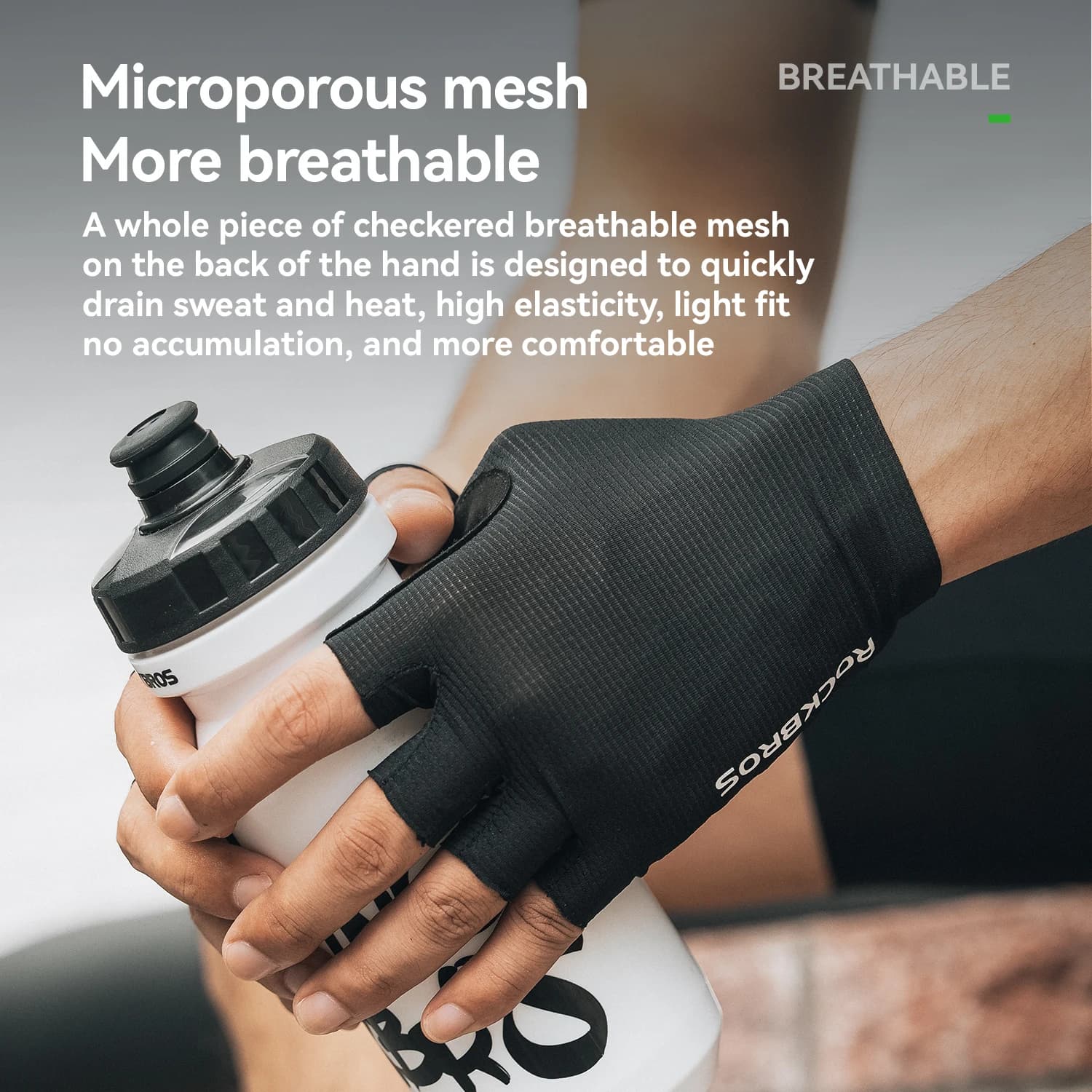 Gants vélo doigts coupés ROCKBROS avec amortisseurs SBR - Gants pêche été anti-dérapants respirants MTB
