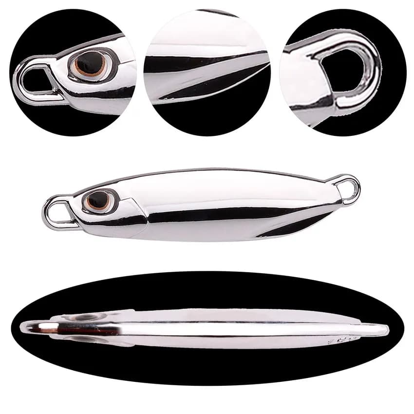 Lot de 10 leurres métal jig spoon 10g 20g 30g 40g pour bar, pêche en mer et jigging