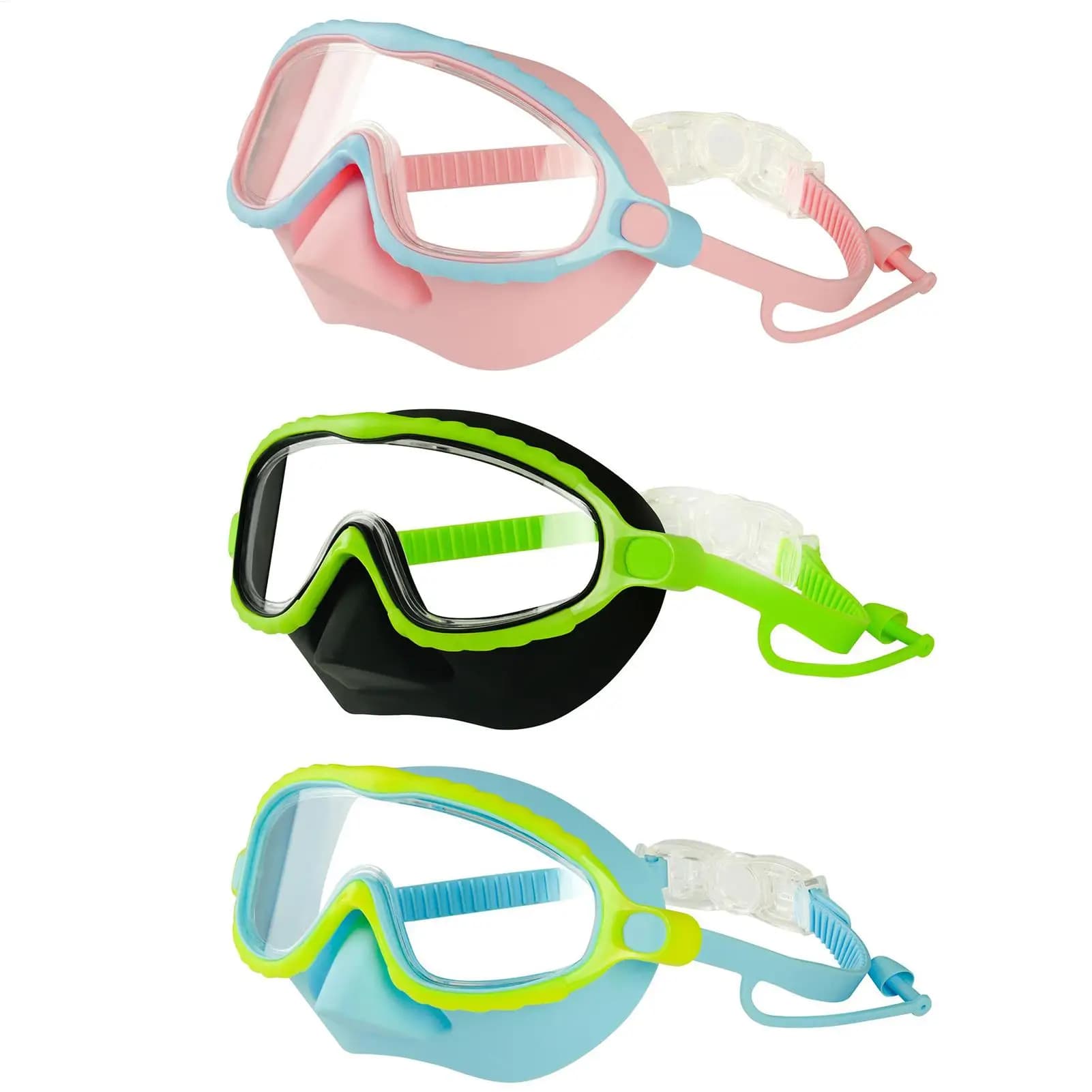 Lunettes de natation enfant anti-buée avec couvre-nez étanches pour piscine et plongée