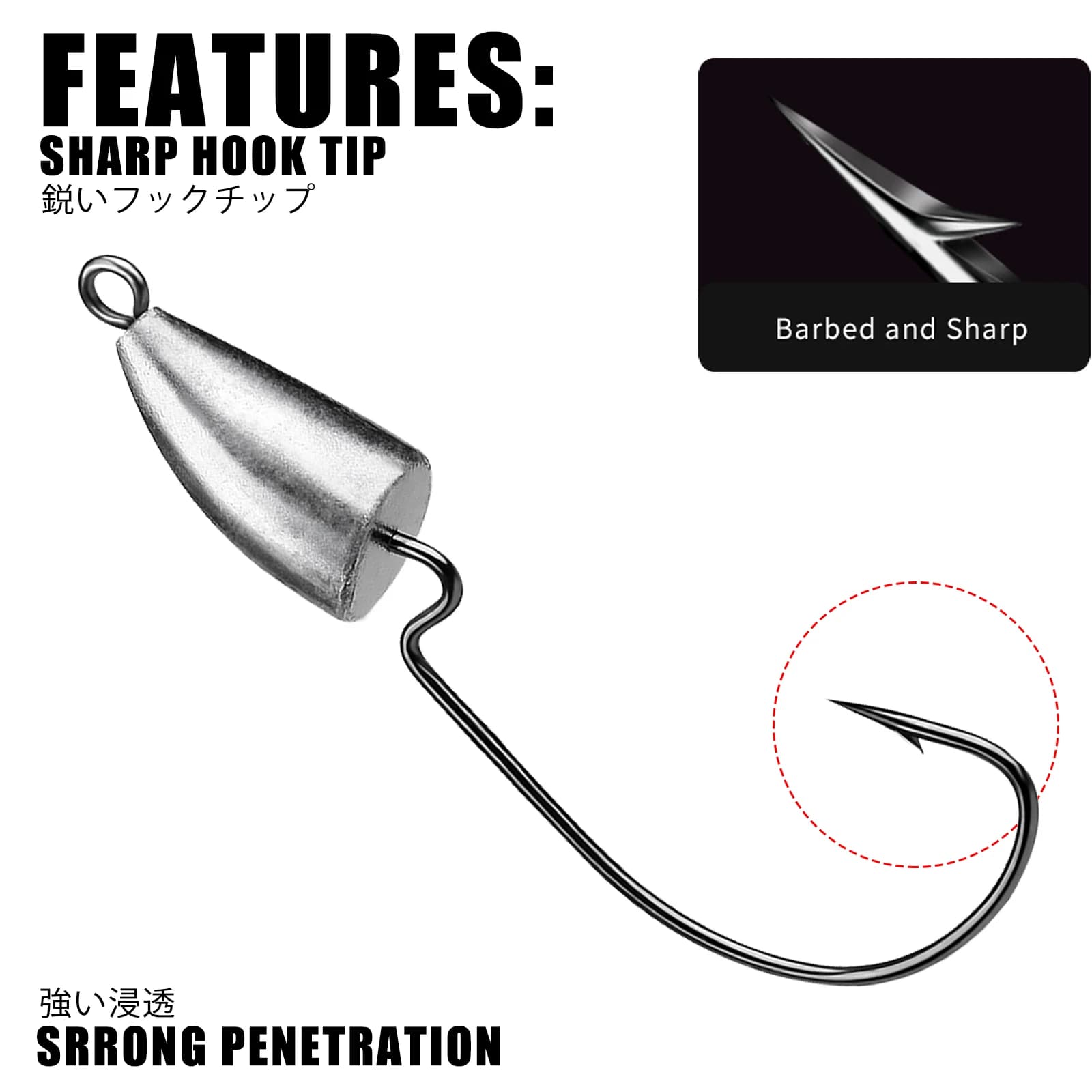 Hameçon jig tête plombée Root Original 1.75g à 120g pour pêche ajing, basse et poisson de roche