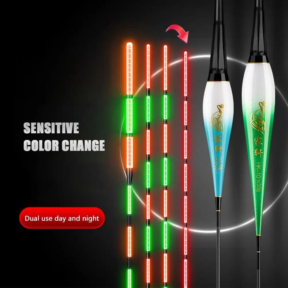 Flotteur LED intelligent 2025 pour pêche nocturne - Capteur gravité et signal lumineux longue durée