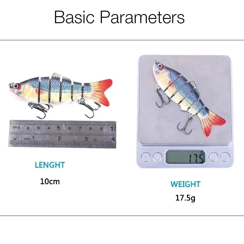 Leurre multi-articulé 6 segments coulant 10cm/17.5g pour pêche au swimbait wobblers crankbait - Appât dur