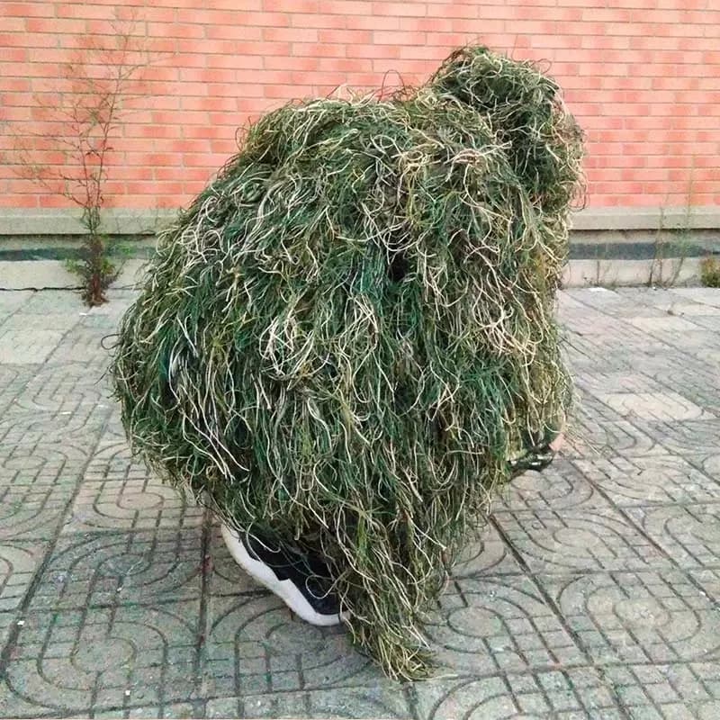 Couverture camouflage Ghillie 80x90cm pour pêche à l'affût - Tissu tricoté main naturel