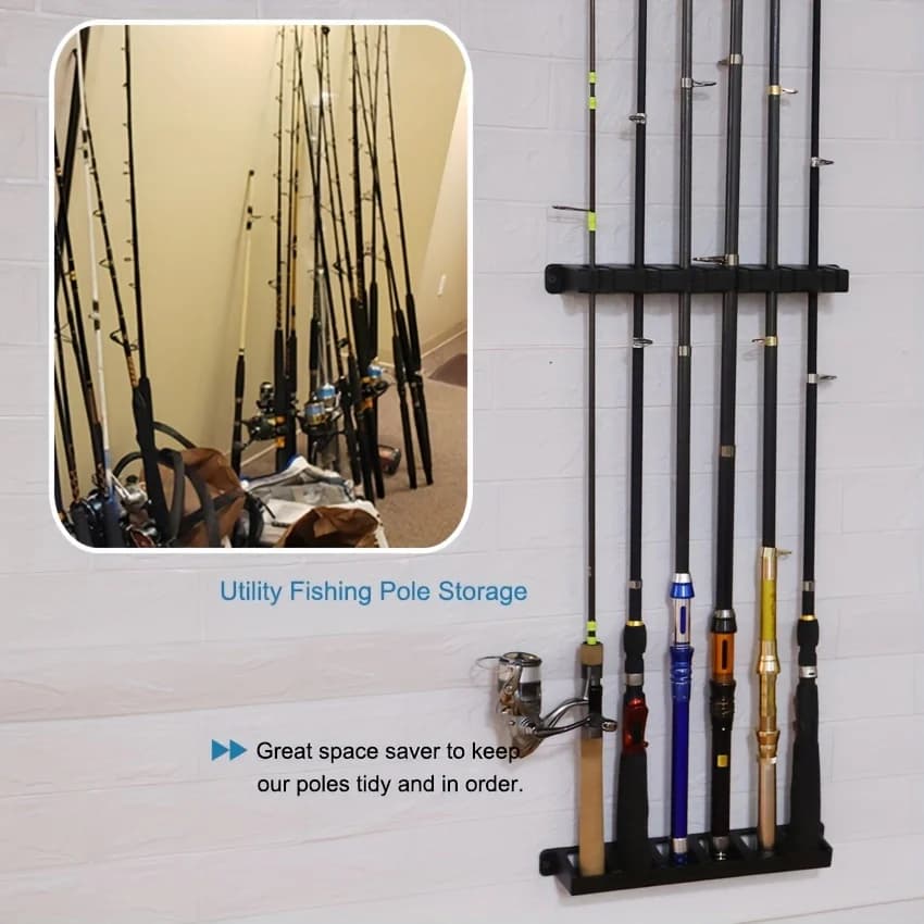 Support rangement cannes pêche ABS pour garage sécurisé équipement sportif facile installation