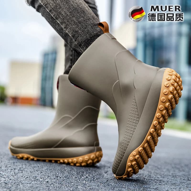 Bottes de pluie homme mi-mollet 2025 nouvelles chaussures outdoor antidérapantes légères imperméables