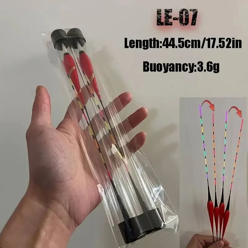 2 Flotteurs Électroniques LED Attractifs, Indicateur de Touche Changeant de Couleur avec Pile CR425, Accessoires de Pêche