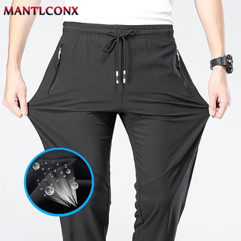 Pantalon jogger sweatpants homme taille élastique sèche rapide pêche sport grande taille