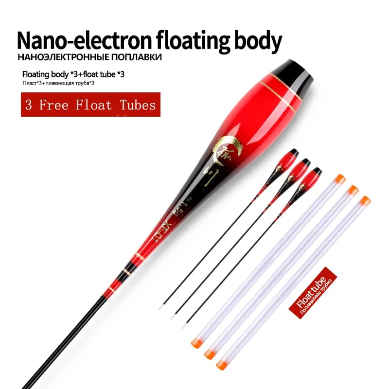 3 flotteurs luminescents nano composite sans pile CR425 avec tubes, pour la pêche électrique en rivière