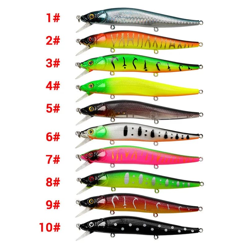 Leurre dur bionique 11.5cm/14g avec yeux 3D - Wobbler artificiel pour carpe brochet perche pêche carnassiers 5/10 pièces