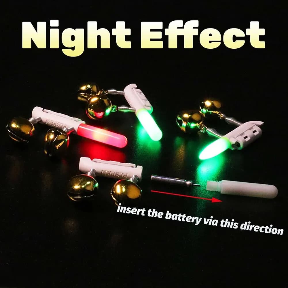 Alarme de touche pour pêche de nuit avec double clochette, lampe LED et chargeur USB CR425