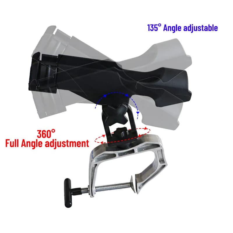 Support de valve en alliage d'aluminium noir - Fixation robuste pour bateau de pêche durable