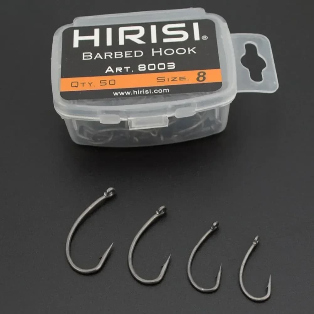 Hameçons carpe courbés professionnels 50 pièces - Séries spéciales pour hair rigs et pêche sportive
