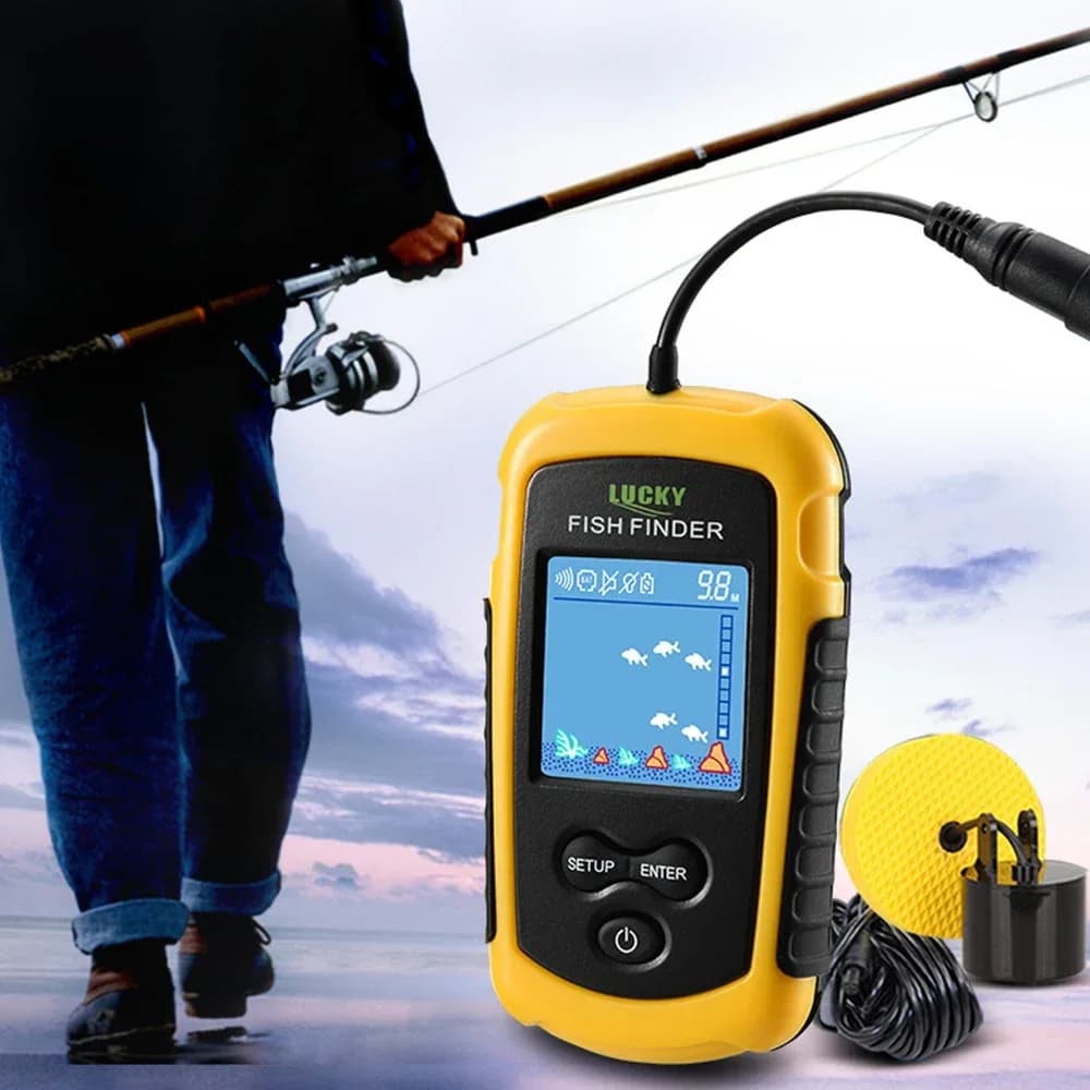 Sondeur poissons Lucky écran couleur portable 100m profondeur échosondeur pêche lac rivière