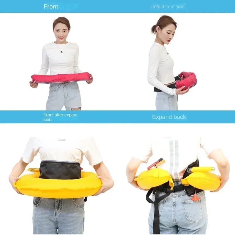 Ceinture de sécurité gonflable pour pêche et bateau adulte - gilet de sauvetage automatique à ceinture réfléchissante